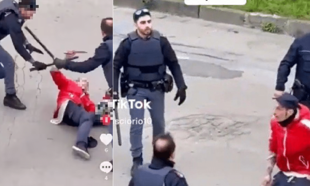 Minaccia i passanti con il coltello, i poliziotti lo bloccano: il VIDEO shock