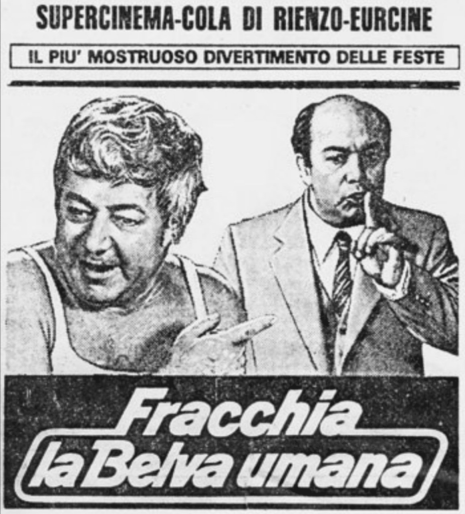 Il flano originale di "Fracchia, la belva umana"