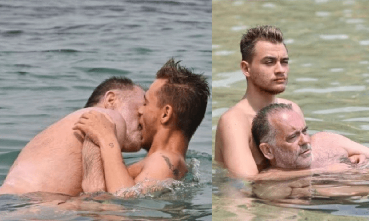 Baci, carezze, effusioni bollenti in acqua gli scatti d'amore tra Cecchi Paone e Simone Antolini all'Isola