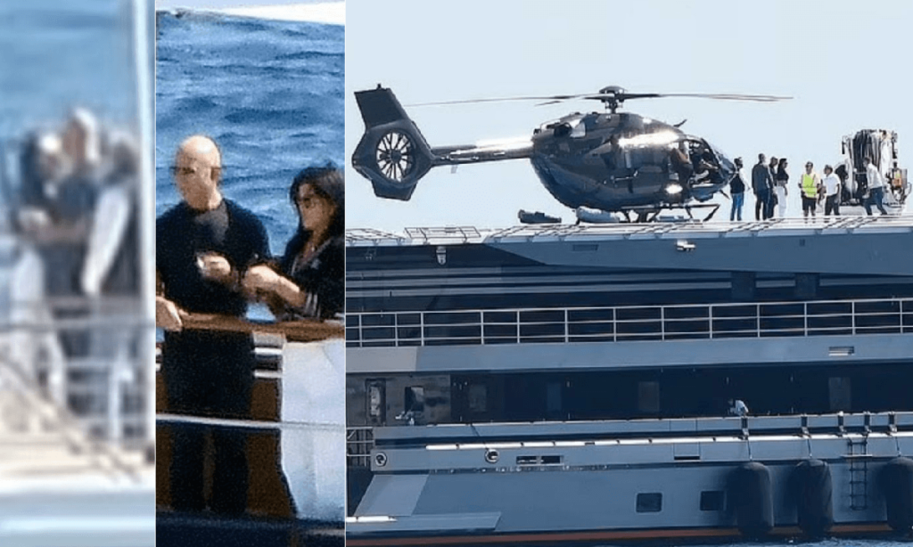 Jeff Bezos, il VIDEO del lungo bacio alla fidanzata sullo yacht da 500 milioni di dollari, chi è la donna