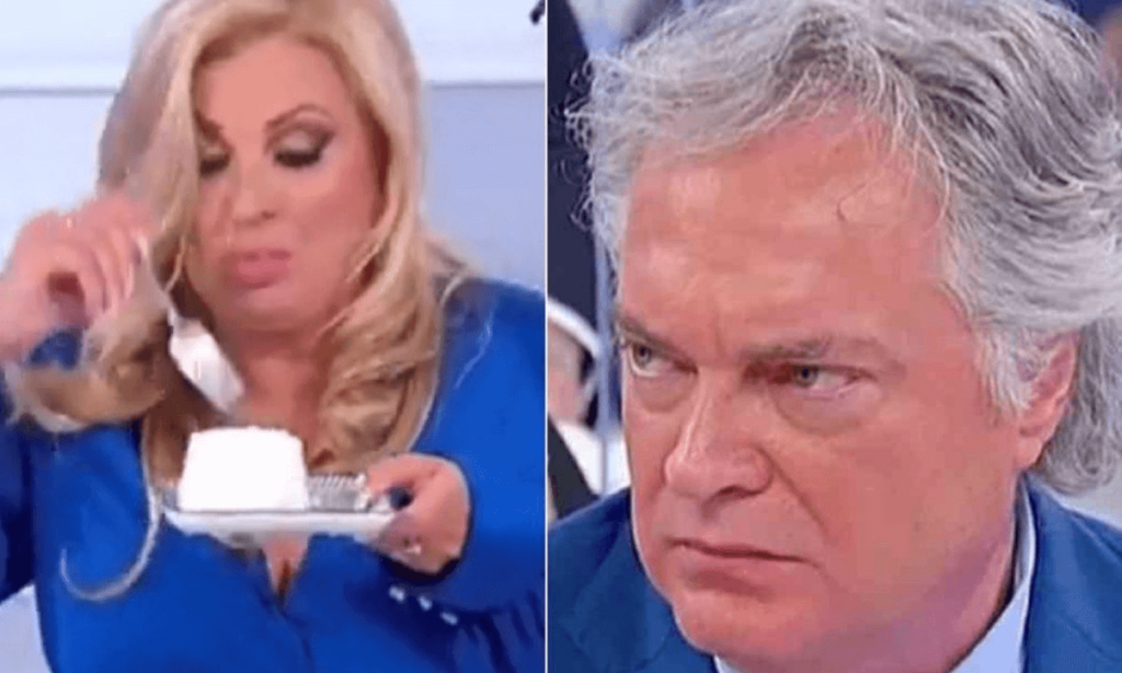 Mangia così ingrassi ancora di più. Elio Servo contro Tina Cipollari Ora ti prendo a schiaffi, la rissa sfiorata a Canale 5