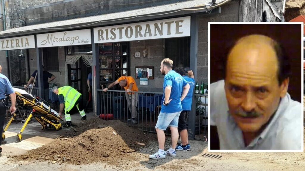 Montefiascone, crolla terrapieno su ristorante