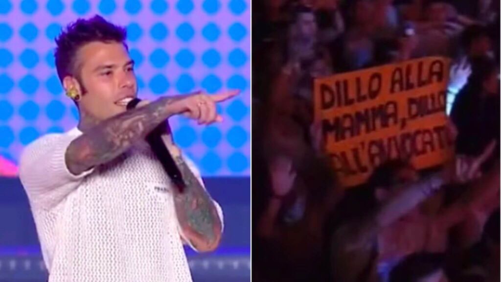 Love Mi, "Dillo alla mamma, dillo all'avvocato": nel concerto il cartellone con lo frase di Luis Sal