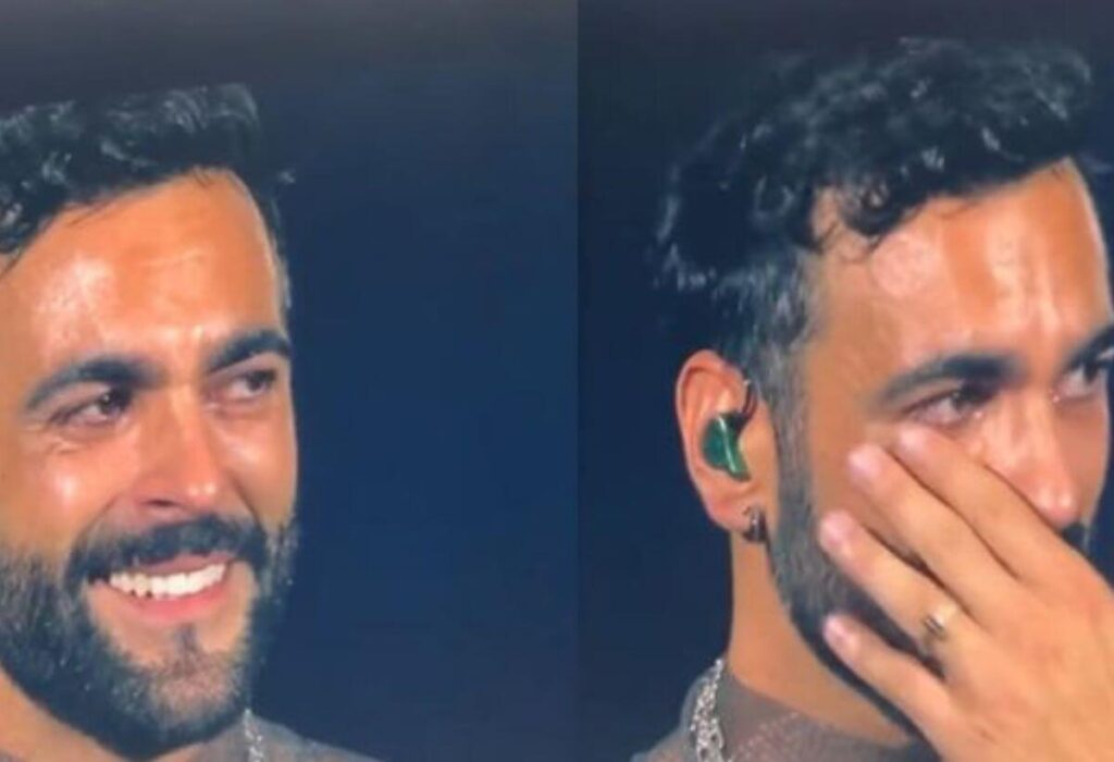 Marco Mengoni si emoziona durante il concerto a Salerno (VIDEO)