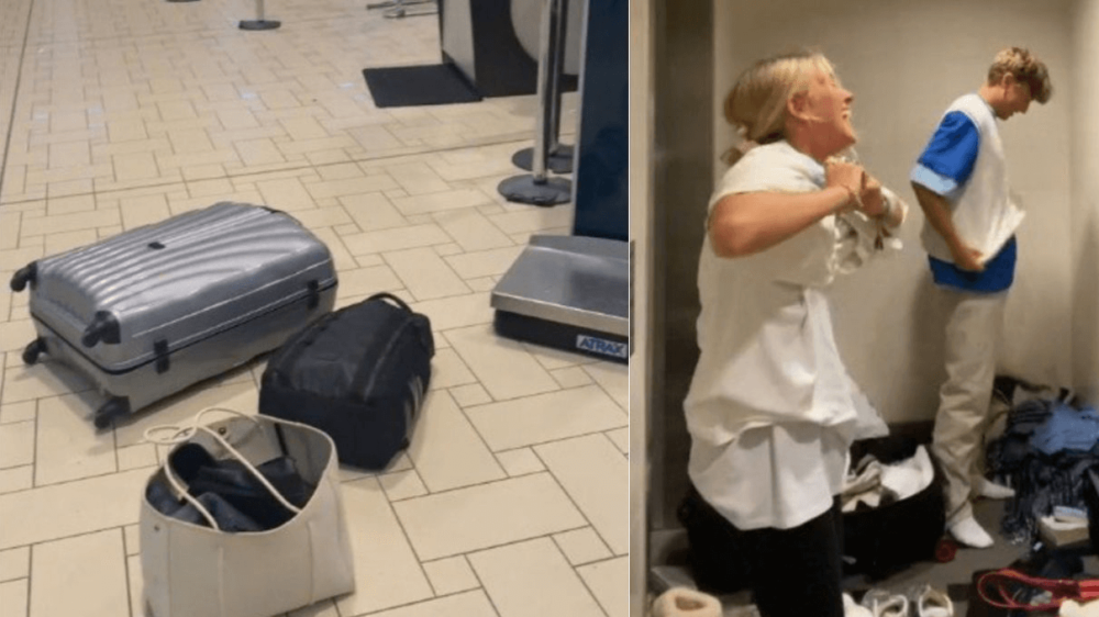 Bagagli troppo pesanti (VIDEO) la geniale idea di una coppia per evitare la multa di 1.000 euro, la scena