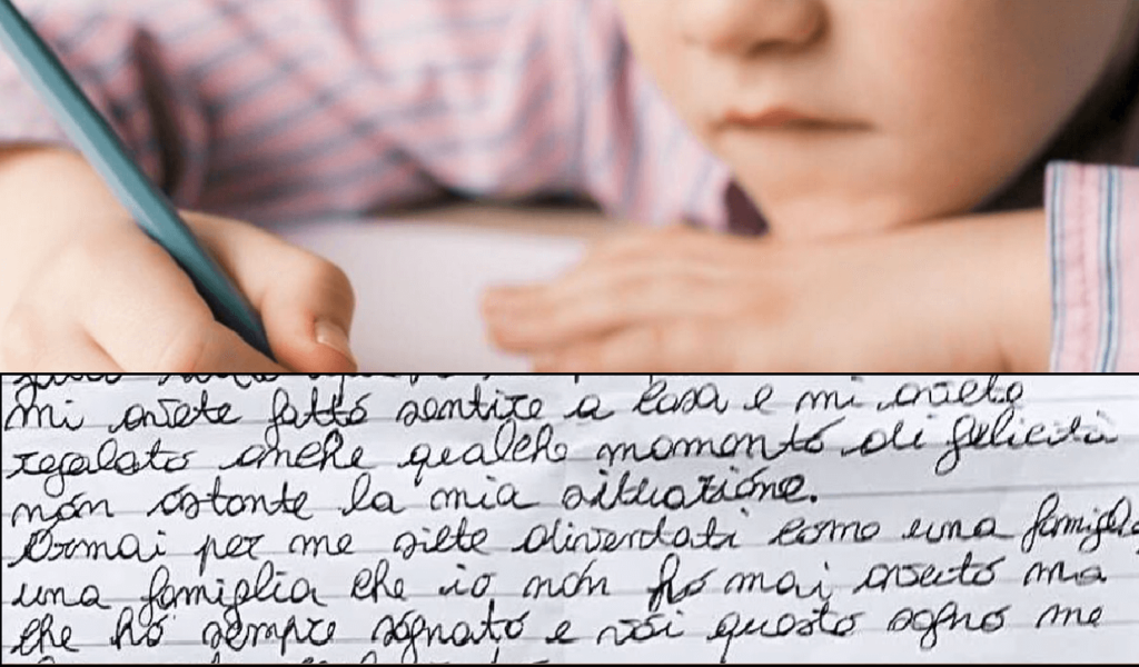 Bimbo senza famiglia scrive all'ospedale Santobono che l'ha curato Lettera che tocca il cuore, il contenuto