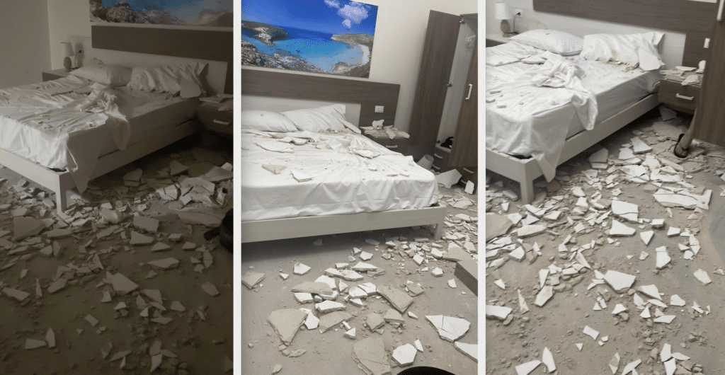 Crolla il tetto di una casa durante il primo giorno di vacanza: paura per una donna