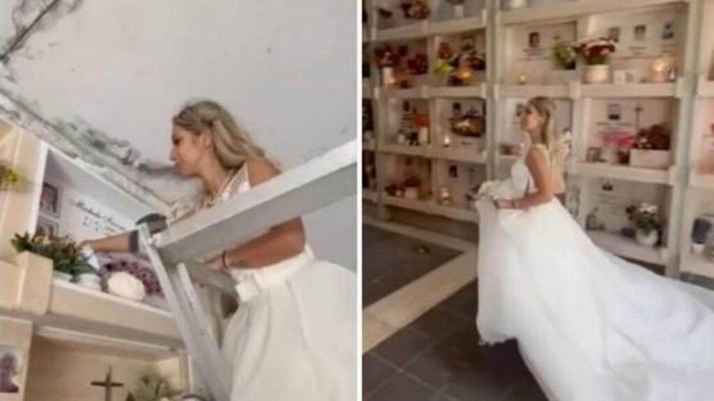 Convola a nozze e raggiunge il cimitero per salutare la nonna: è la nuora di Enzo Salvi
