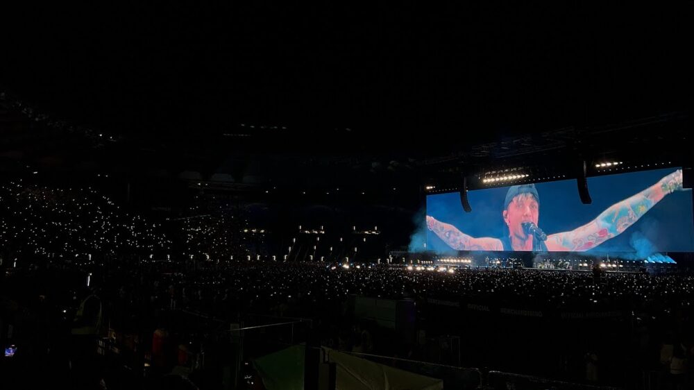 Nel filmato diffuso da Leggo si vede di spalle una ragazza in Tribuna Monte Mario che esulta nuda durante il concerto del cantante romano
