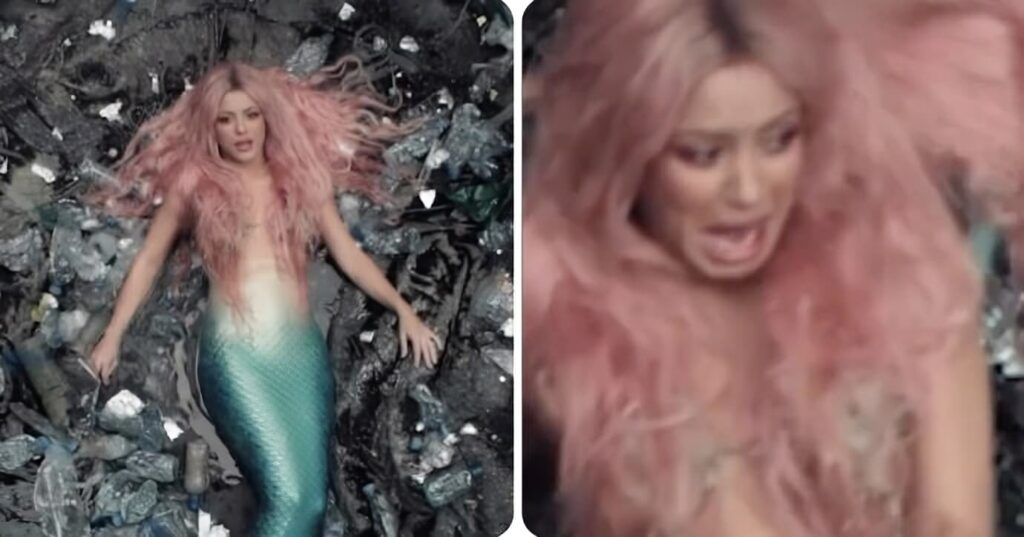 Shakira attaccata da un topo gigante sul set. LA sua reazione è il meme dell'anno