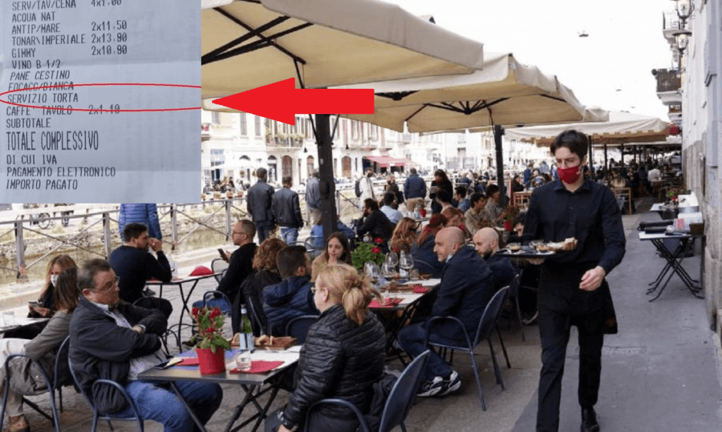 Ci hanno fregati a Ostia sul conto il 'salato' taglio della torta, e mostra lo scontrino