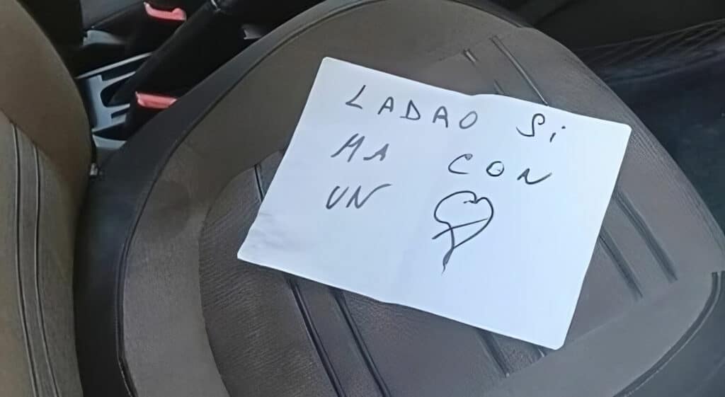 “Ladro sì, ma con un cuore”: il messaggio del malvivente.