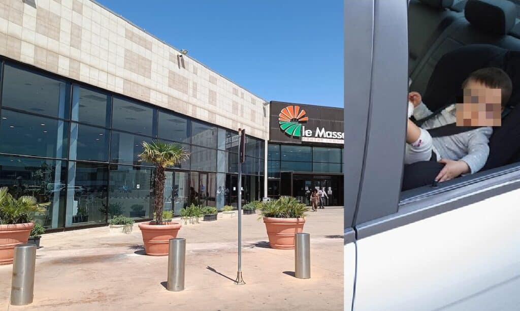 Lasciano il figlio in auto e vanno al centro commerciale