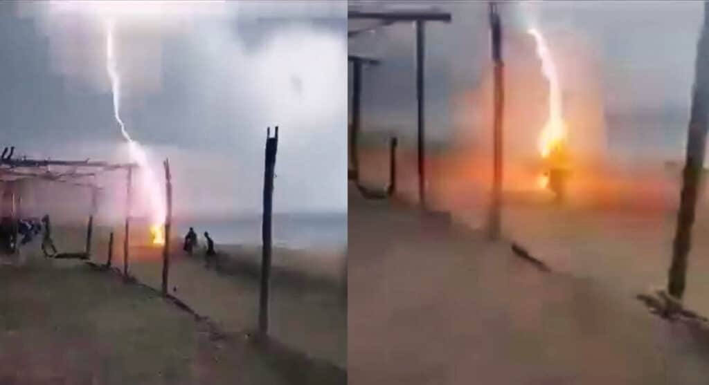Fulmine in spiaggia colpisce e uccide 2 passanti in Messico