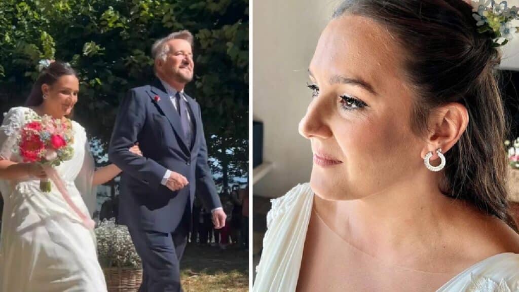 Maria Rosa De Sica accompagnata all'altare da papà Christian: le nozze con Francesco Valentini (VIDEO)