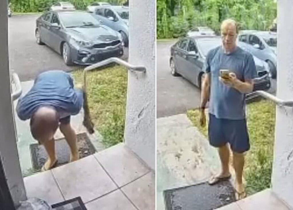 Arrivato a destinazione, ha scattato la foto di avvenuta consegna e ha ripetutamente sputato sul cibo. Senza accorgersi di essere stato ripreso dal VIDEO di sorveglianza