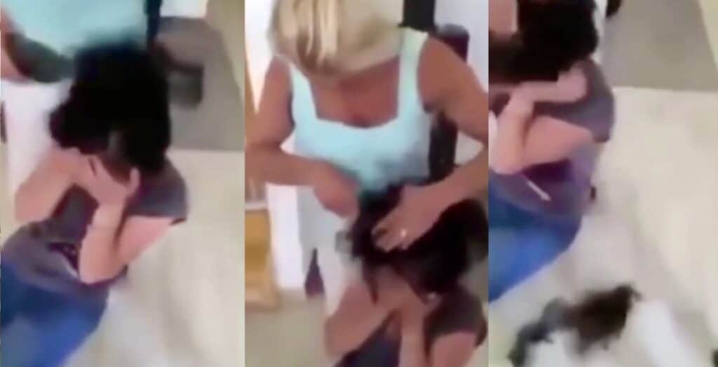 la mamma per punizione le taglia tutti i capelli