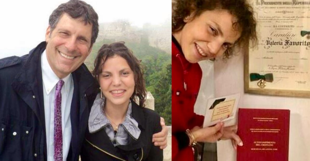 Valeria, la bimba salvata da Fabrizio Frizzi, si è laureata in teologia