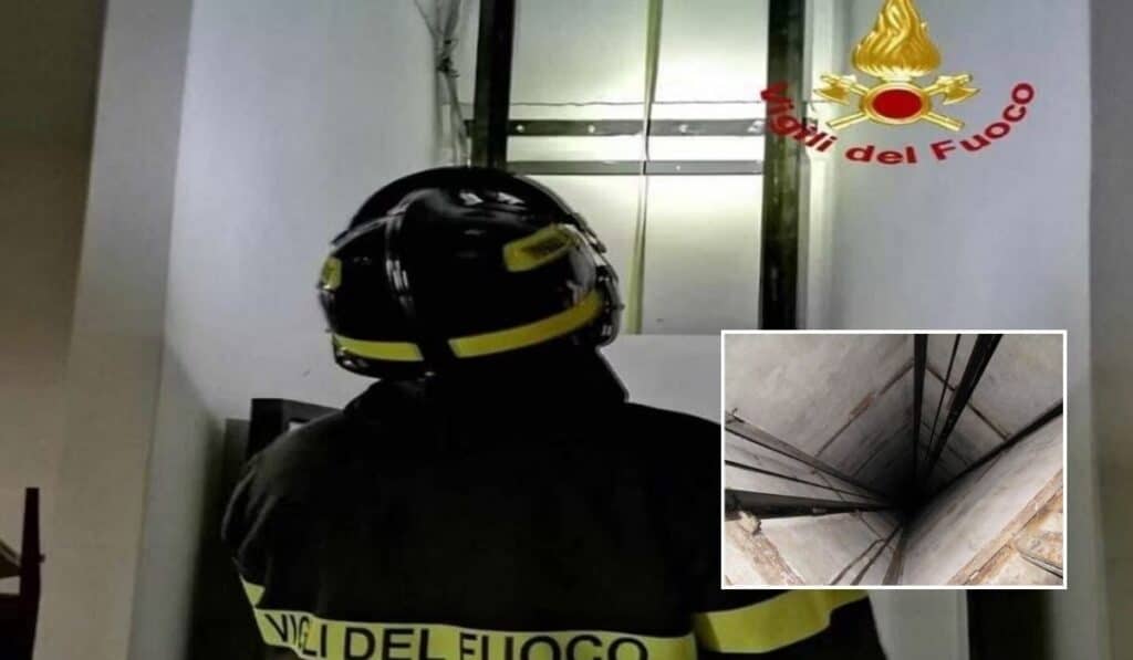 74enne cade ascensore