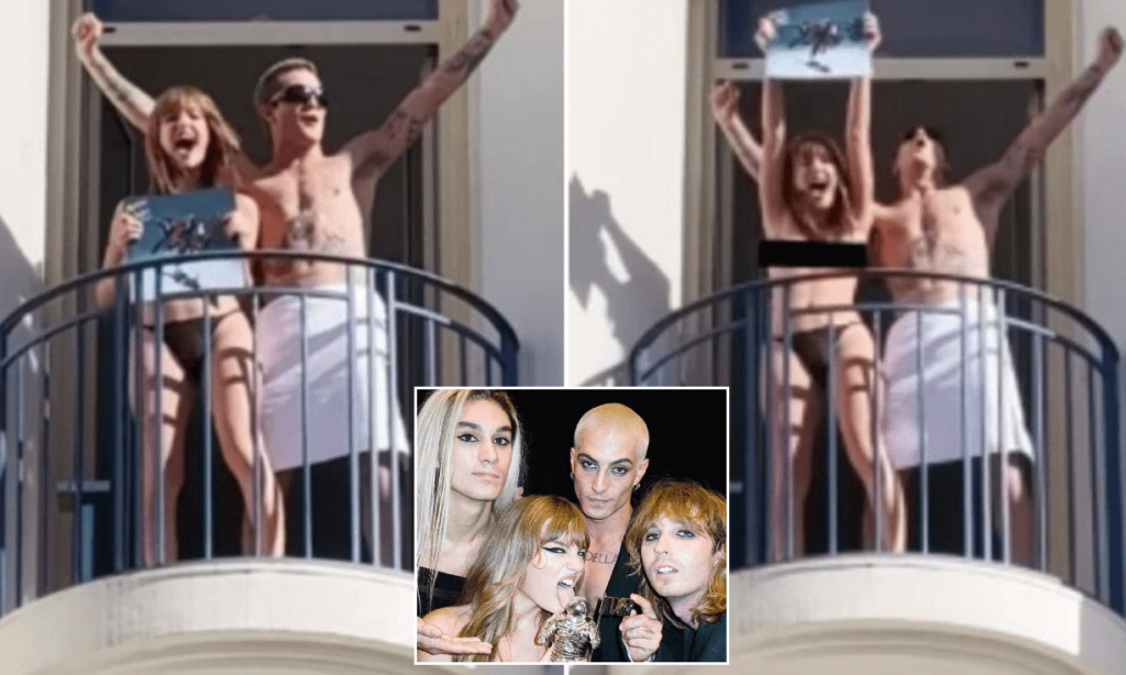 Victoria, sfoggia il topless in terrazza: tutti pazzi per i Maneskin