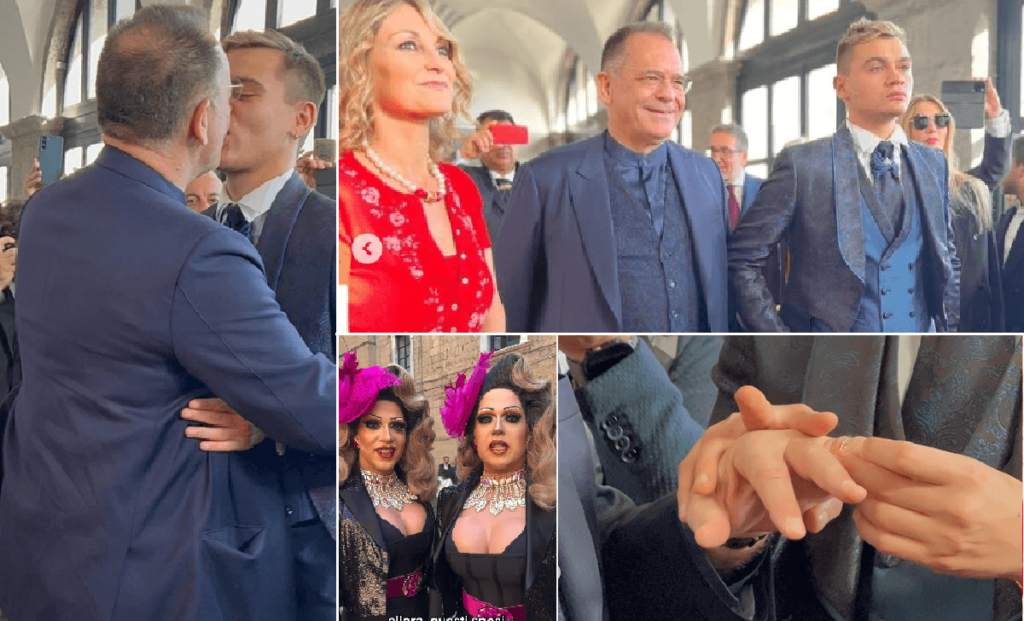 Foto del matrimonio Cecchi Paone-Antolini ci sono le drag queen, le immagini