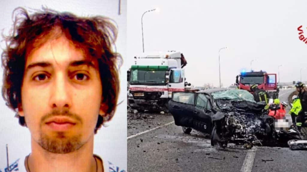 Il 22enne ha perso il controllo della sua Citroen C3 e si è schiantato contro un camion