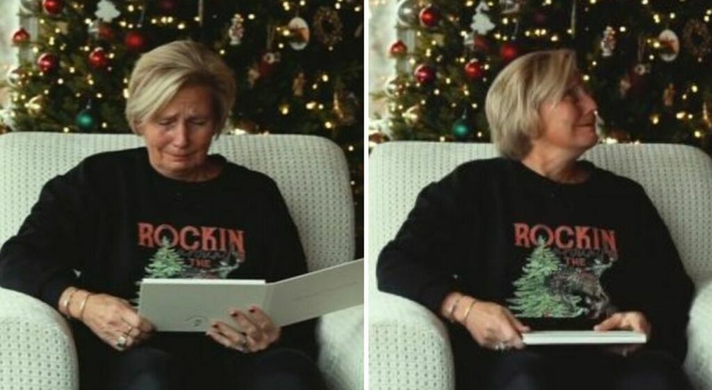 Il VIDEO è commovente come pochi e mostra la reazione della mamma al regalo di Natale: una clip delle più belle foto con il marito, deceduto qualche tempo prima a causa di un tumore
