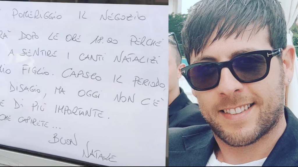 Chiude il negozio per la recita del figlio