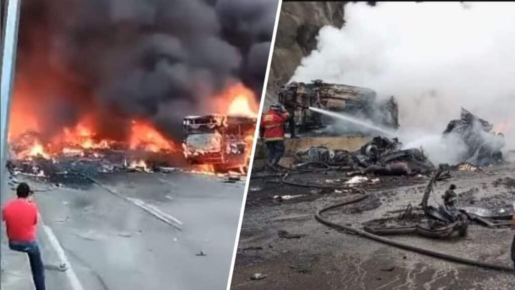 maxi tamponamento esplode camion