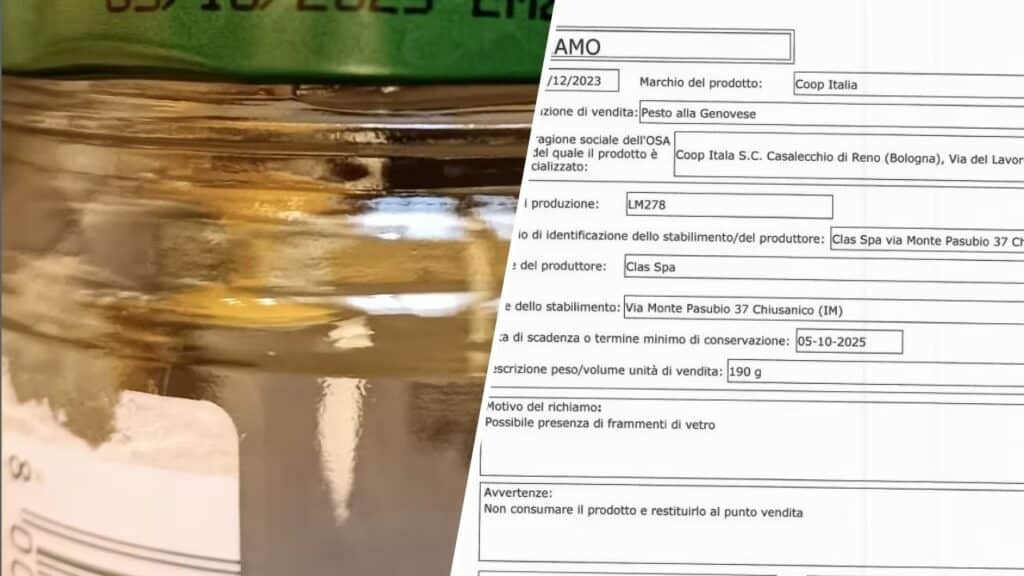 vetro pesto noto marchio