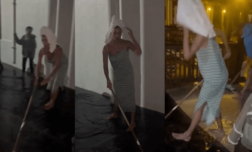 Belen, la casa è allagata, lei spazza l'acqua. Bloccati in migliaia nei propri appartamenti