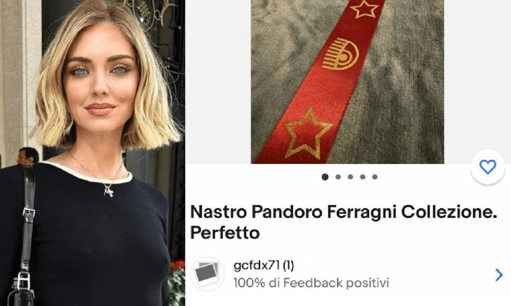 Ferragni, non solo il pandoro in vendita il nastrino della confezione, il prezzo choc
