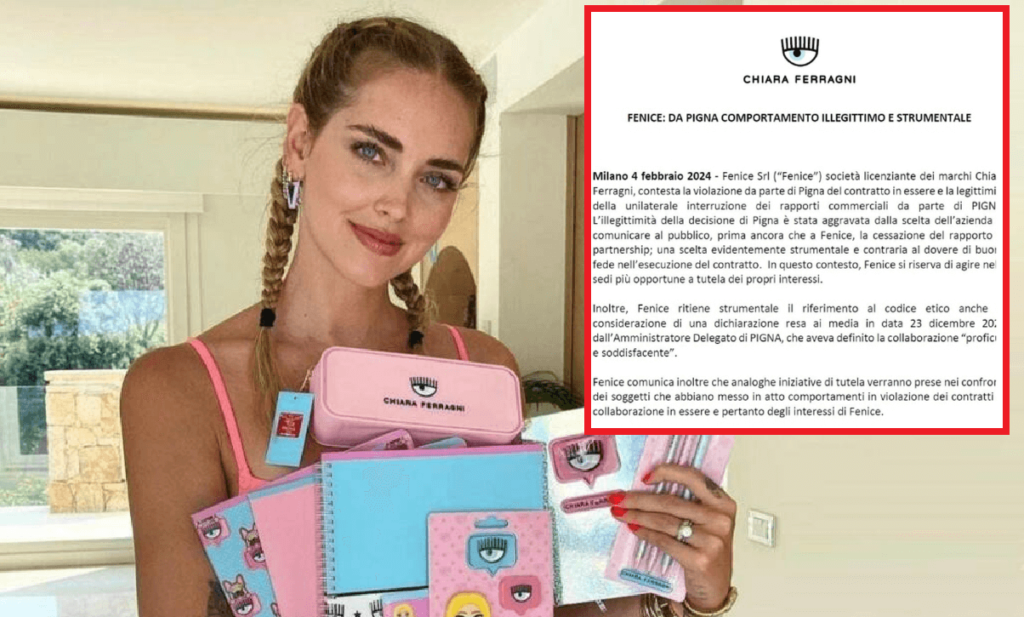 Ferragni non ci sta e attacca Pigna Illegittimo e strumentale, la risposta
