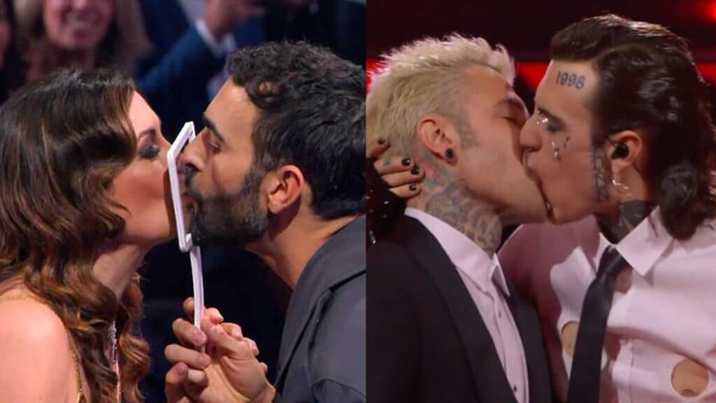 Il tema del Bacio ripreso da Mengoni con il gioco del Preserbacio. La performance di Rosa Chemical a Sanremo 2023: tra arte, etica e reazioni sociali