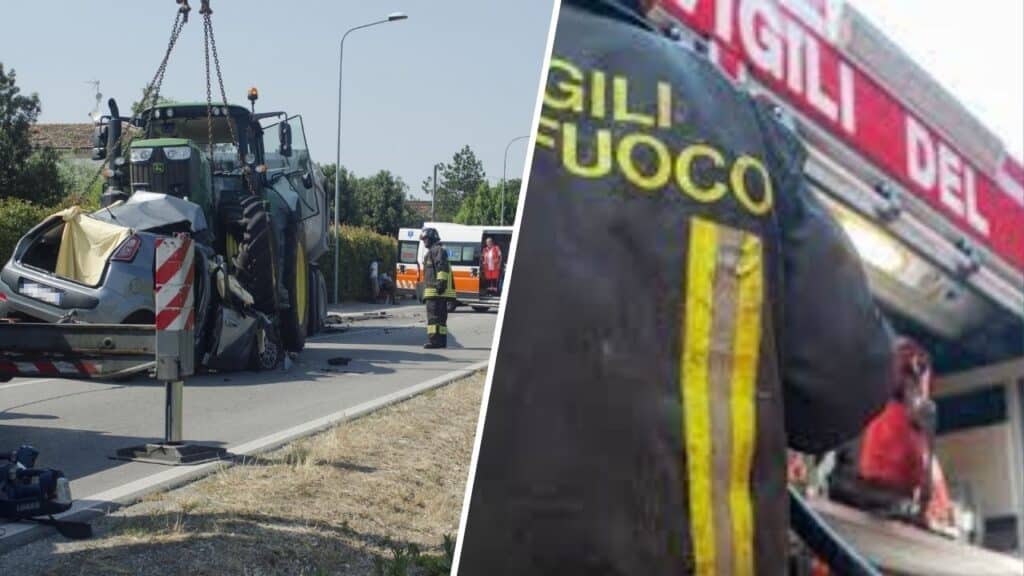 62enne schiacciato rimorchio