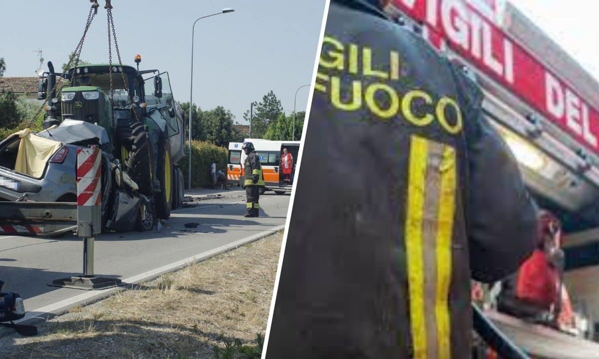 62enne schiacciato rimorchio