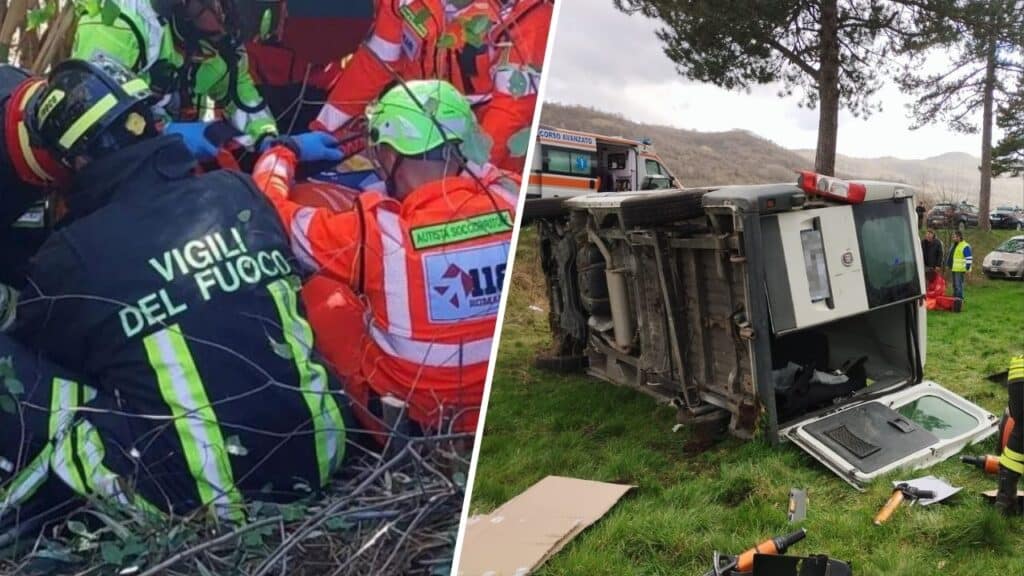 pulmino disabili scarpata feriti