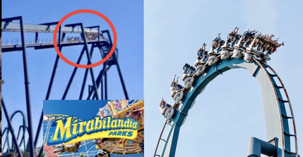Mirabilandia: montagne russe bloccate a 50 metri d'altezza