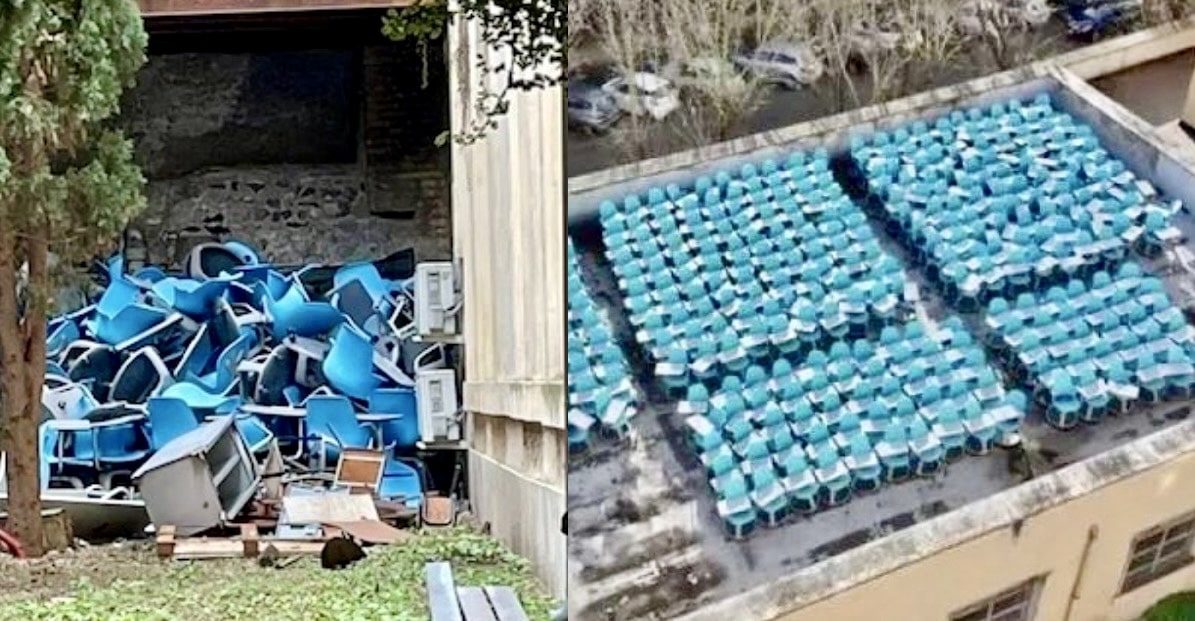 Banchi a rotelle covid svenduti a 1 euro