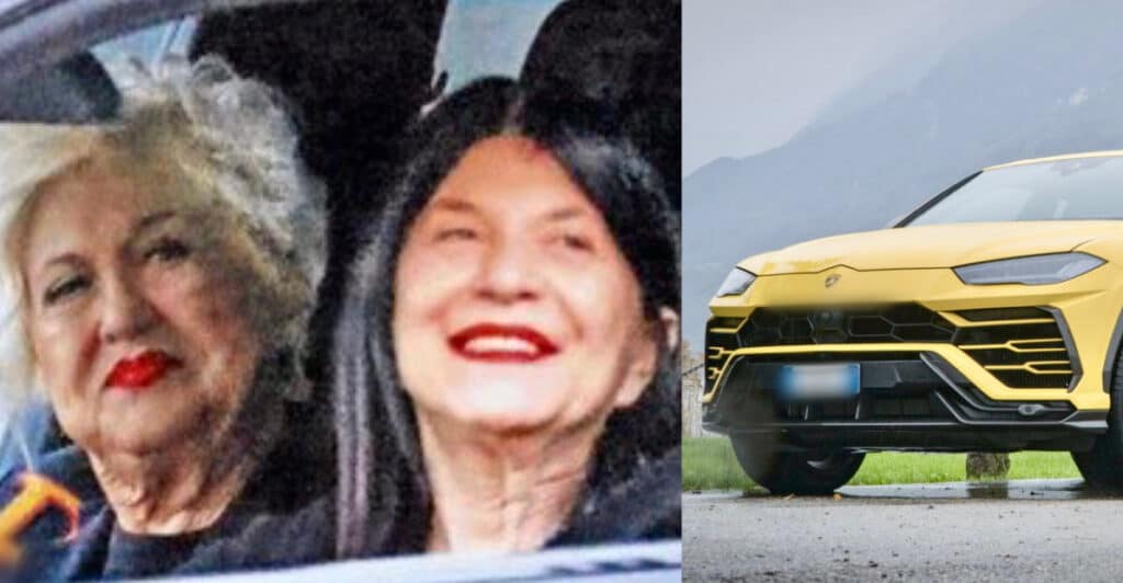 Wanna Marchi su una Lamborghini con la figlia