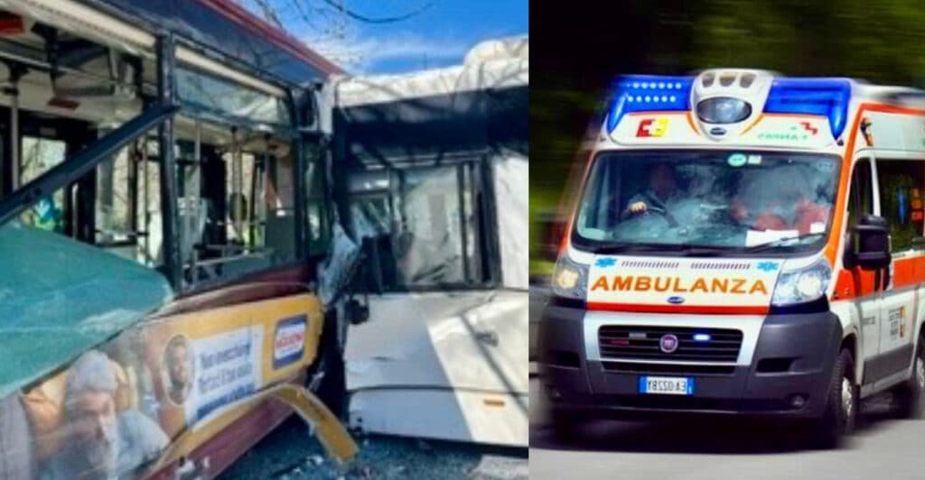 Scontro tra 2 bus a Roma: 20 feriti
