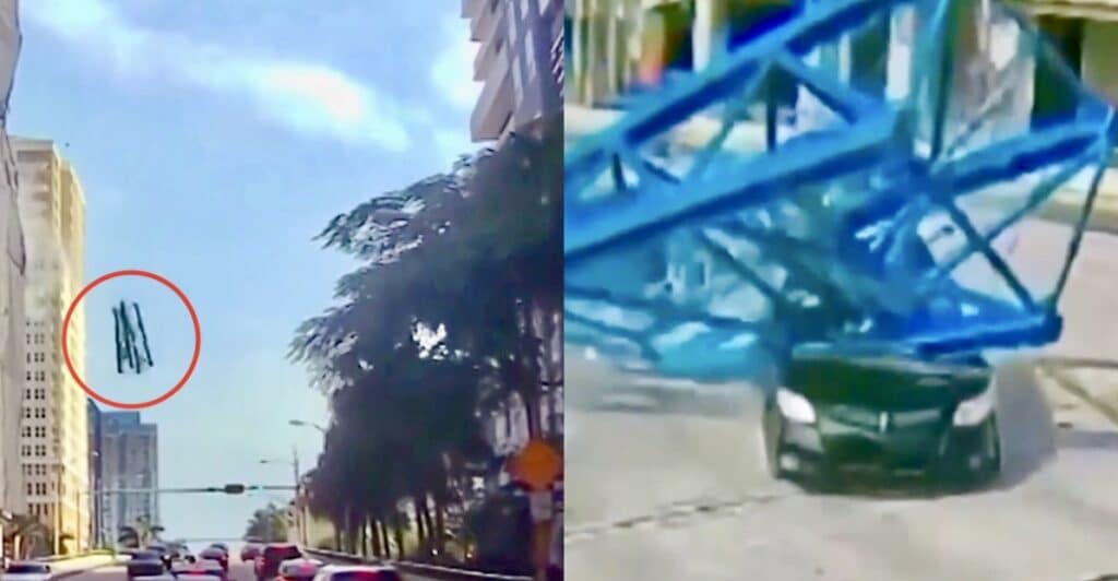 Gru precipita da un grattacielo in Florida