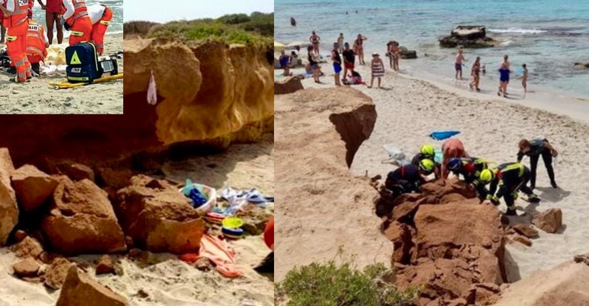 Neonata morta schiacciata dai sassi in spiaggia