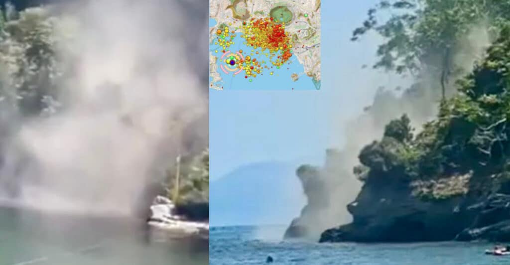 Crolla un costone a Bacoli, paura tra i bagnanti