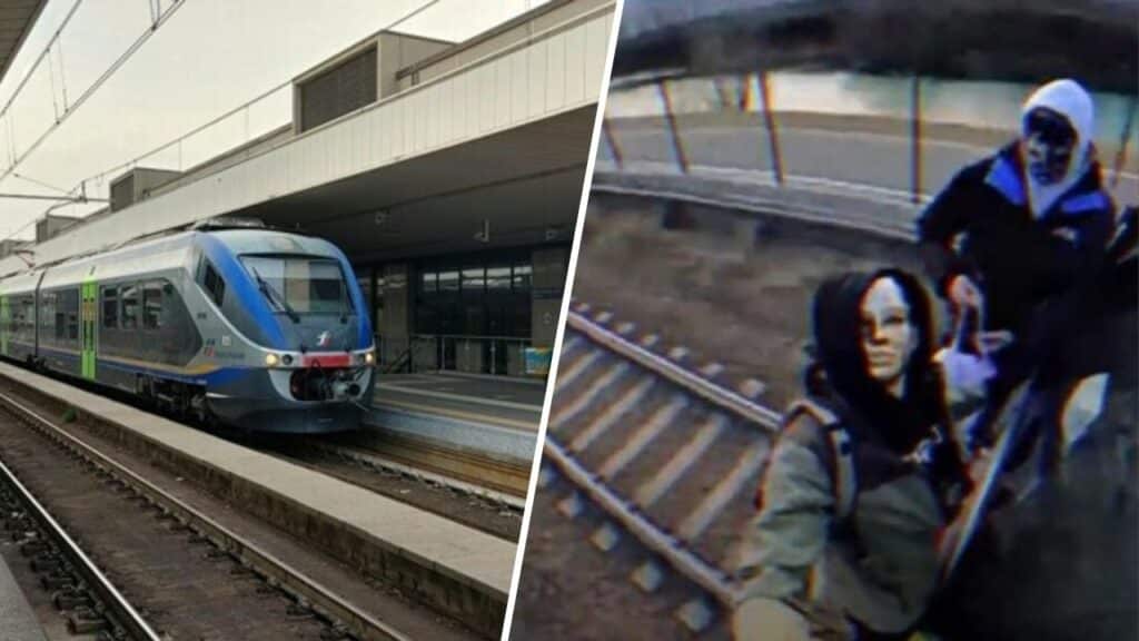 aggrappato treno sfida social