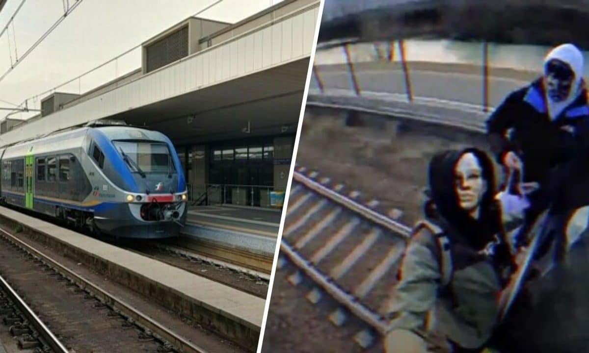 aggrappato treno sfida social