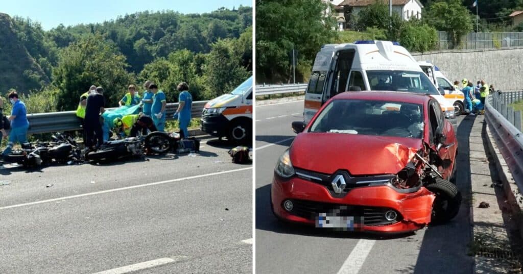 Lucca, incidente tra due moto e un'auto