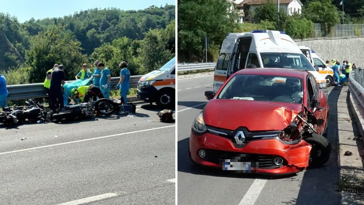 Lucca, incidente tra due moto e un'auto