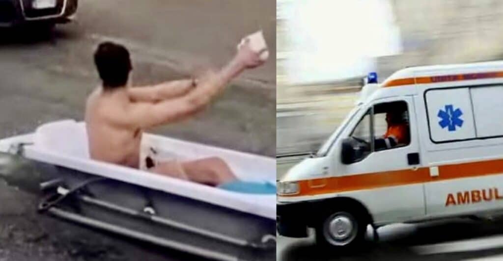 Attaccano una vasca da bagno a un suv, poi si schiantano: grave un 20enne