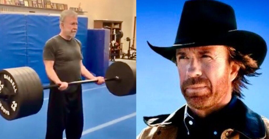 Il video dell'allenamento di Chuck Norris: solleva un bilanciere da 250 kg